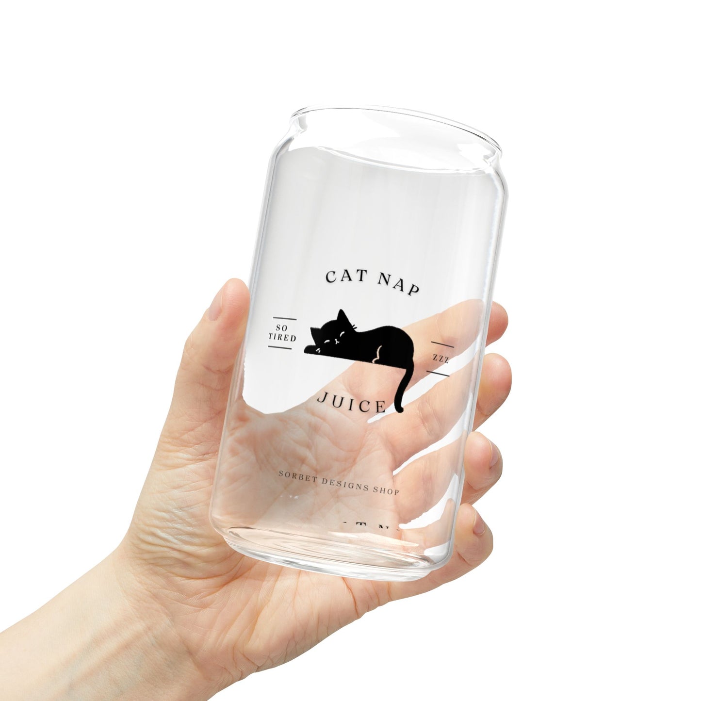 Cat Nap Juice Glass Can Cup - 16oz