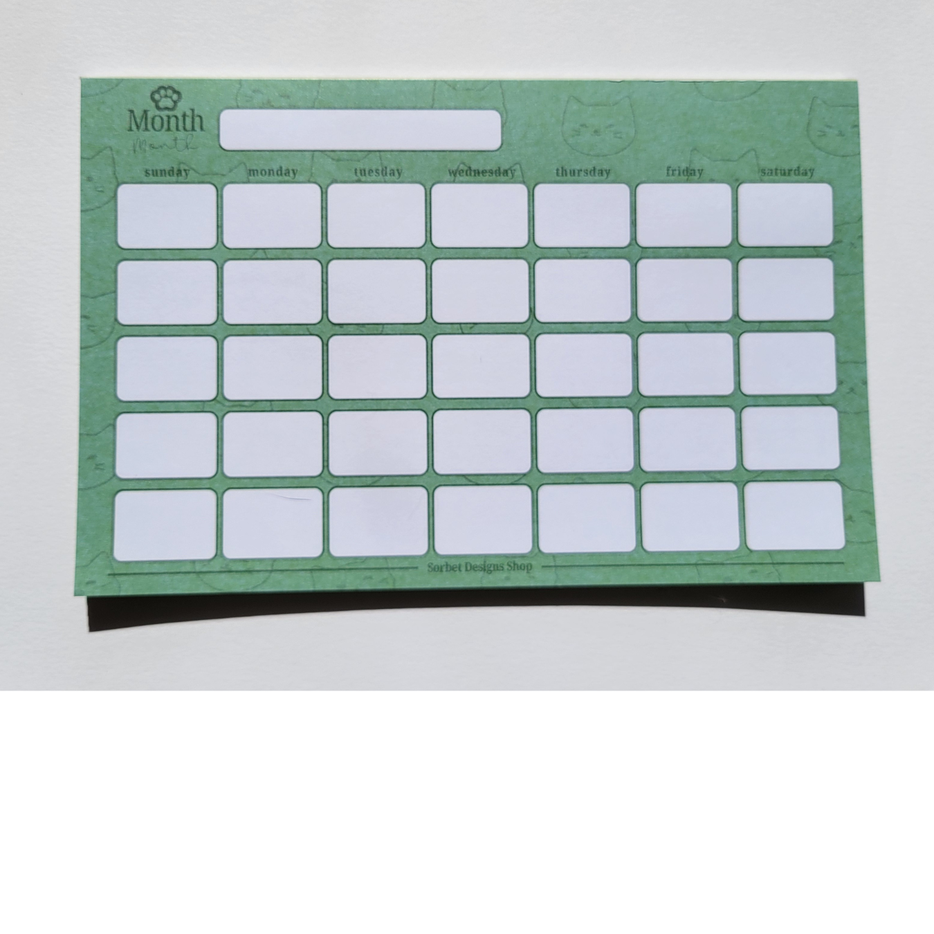 Undated Desk Calendar Notepad
