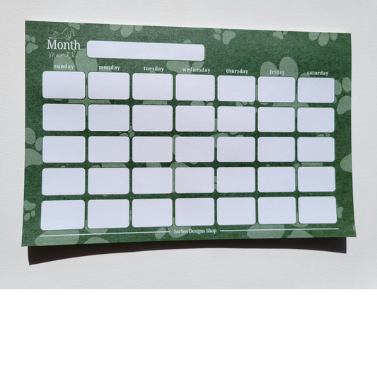 Undated Desk Calendar Notepad