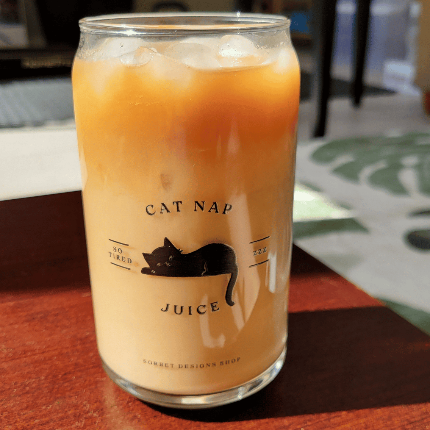 Cat Nap Juice Glass Can Cup - 16oz