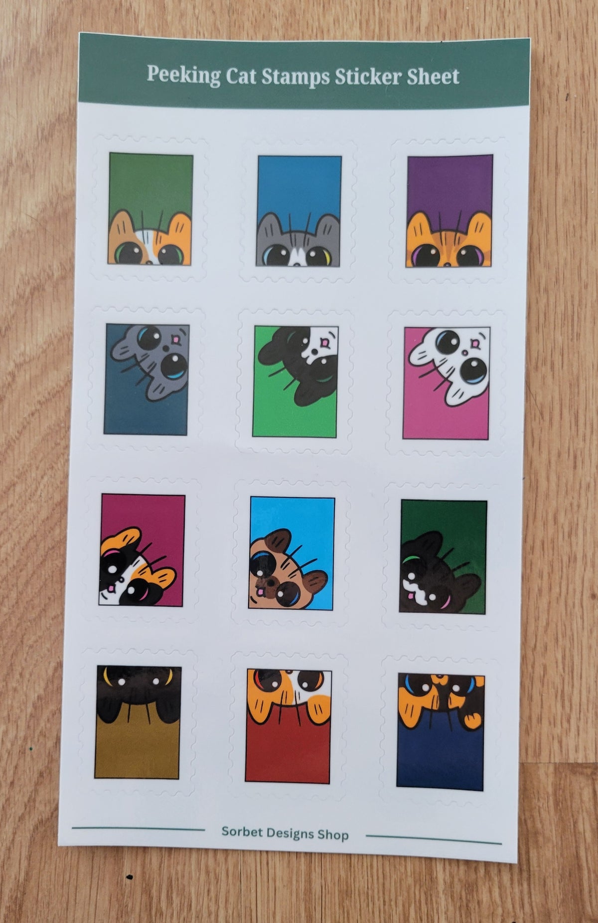 Peeking Cat Sticker Sheet