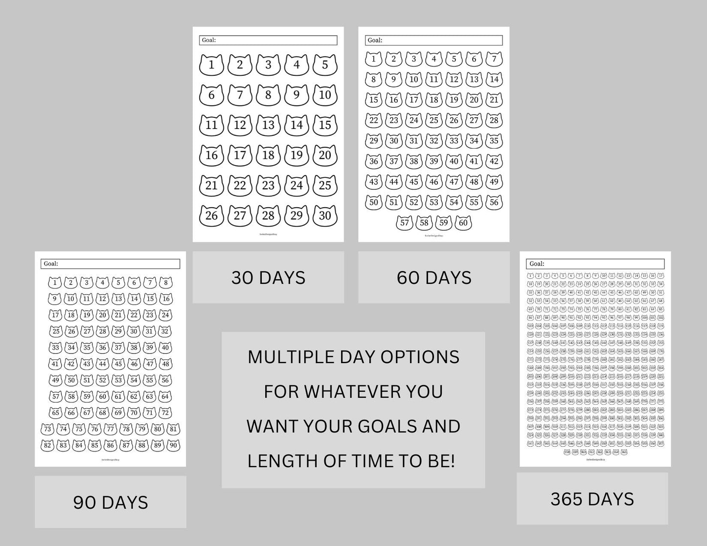 Habit Tracker - 30, 60, 90, & 365 Days