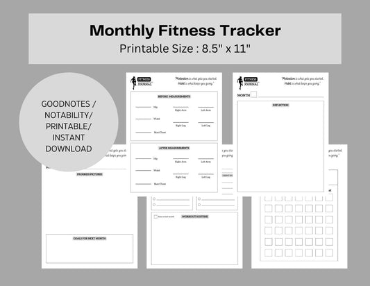 Monthly Fitness Tracker - Beginner Friendly