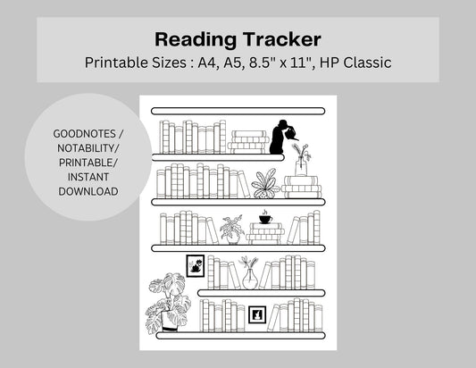 Gardening Bookshelf Reading Log Tracker - 75 Books