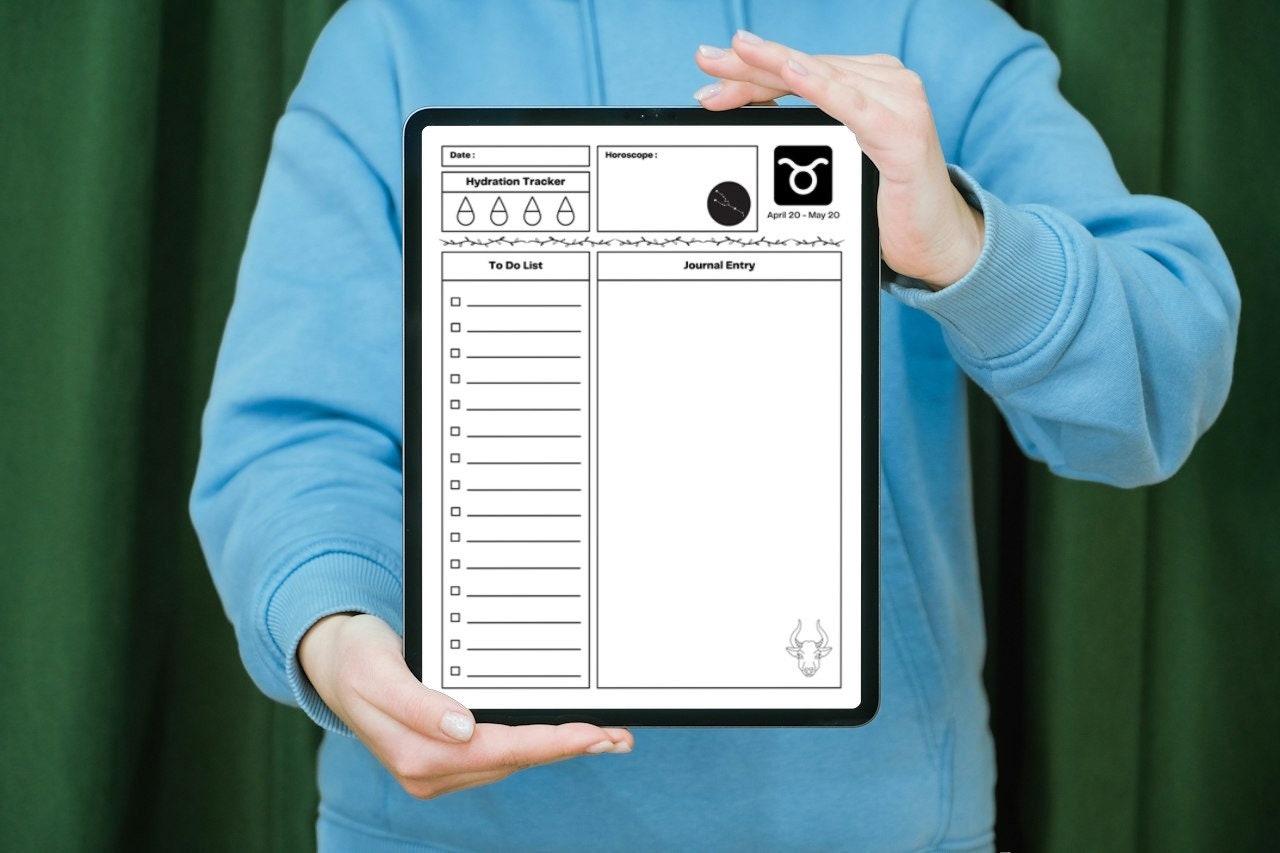 Zodiac Astrology Taurus Daily Planner and Monthly Budget Tracker