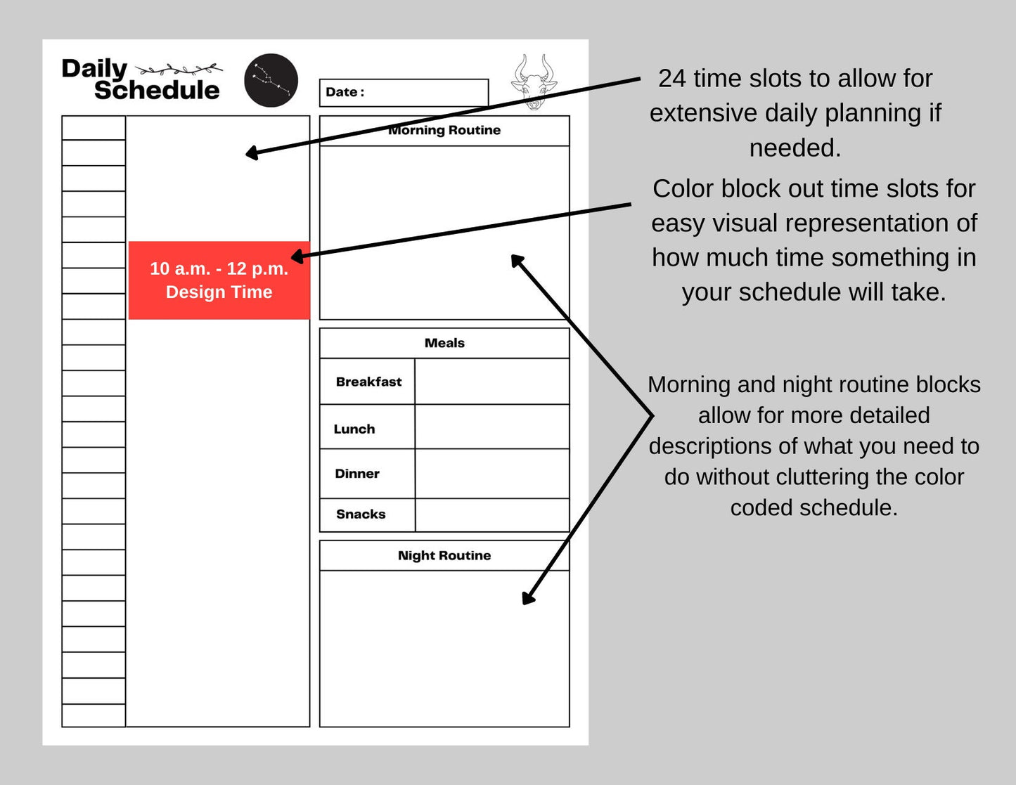 Zodiac Astrology Taurus Daily Planner and Monthly Budget Tracker